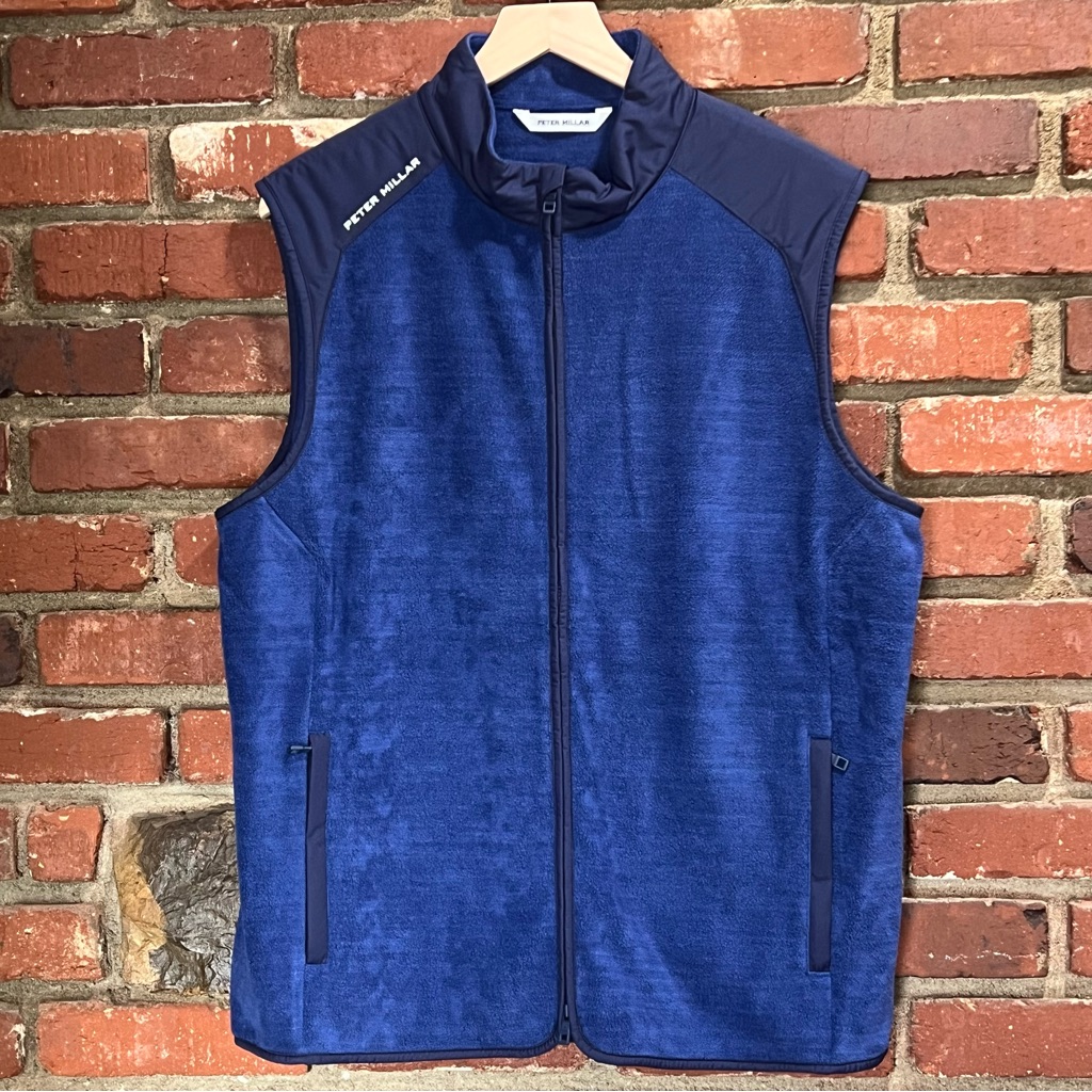 Peter Millar Men's Fade Fleece Vest Blue Size Large Style Ms24ez29 Nwt Golf